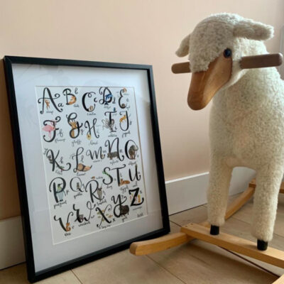 Alfabet dierenposter kraamcadeau