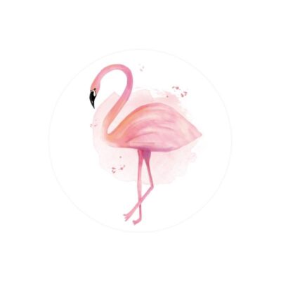 Flamingo sticker rond